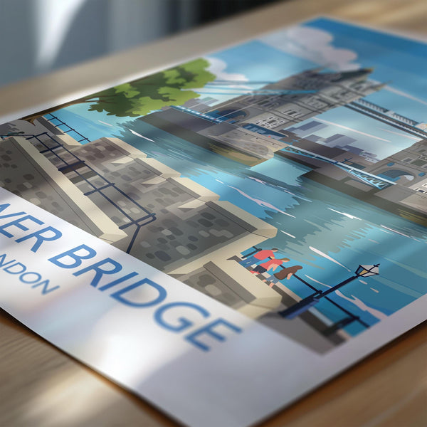 Tower Bridge Travel Print, Travel Poster of Tower Bridge, London Poster, Tower Bridge Gift, London City Art, London Art UK Travel Gift