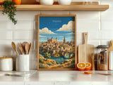 Toledo Spain Poster, Toledo Cathedral Wall Art, Alcazar Print, Spain Travel Poster, Toledo Gift