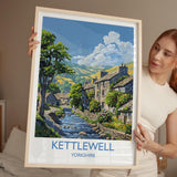 Kettlewell Travel Print Wall Art, Travel Poster of Kettlewell, Kettlewell Art Print, North Yorkshire Wall Print, Yorkshire Art Lovers Gift NQ Media Designs