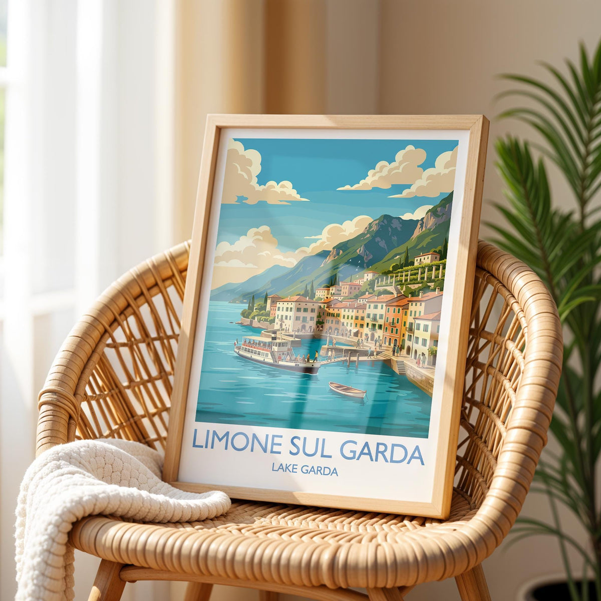 Limone sul Garda Travel Print | Lakeside Harbour, Italy Wall Art