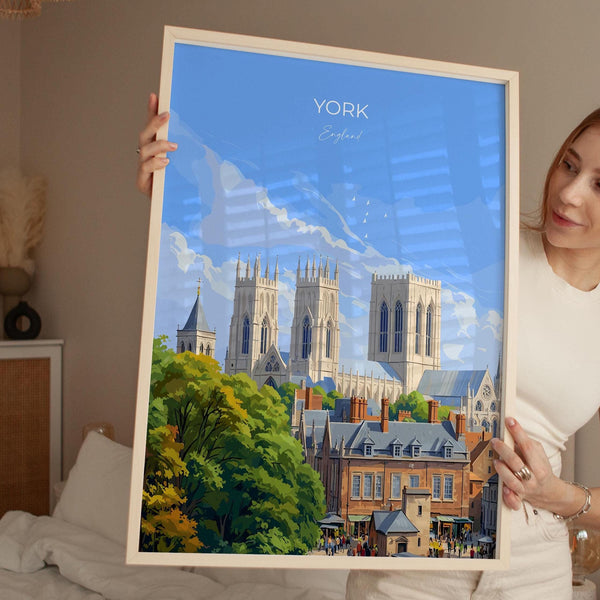 York Travel Print Wall Art, City of York Travel Poster, English Cities Art Gift, Wall Art Print
