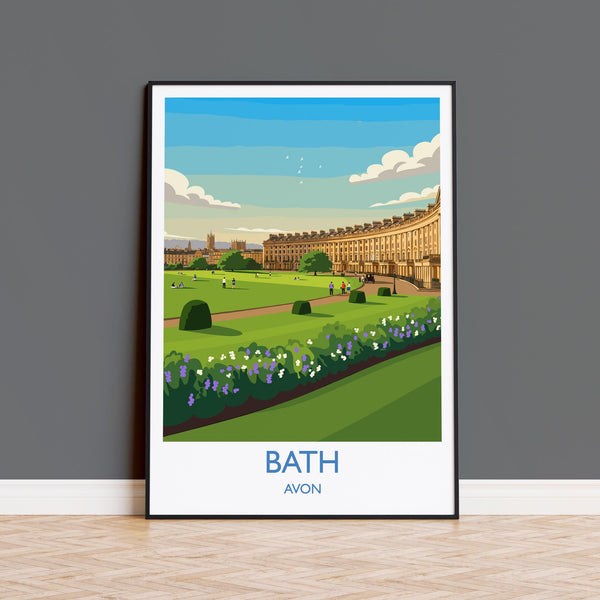 Bath Travel Print, Travel Poster of Bath, England, Cotswolds Art, Bath Gift, Avon Wall Art Print