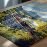 Glenfinnan Viaduct Travel Poster Wall Art, Scottish Highlands Art, Railway Bridge Print, Scotland Landscape, Steam Train Decor Artwork NQ Media Designs