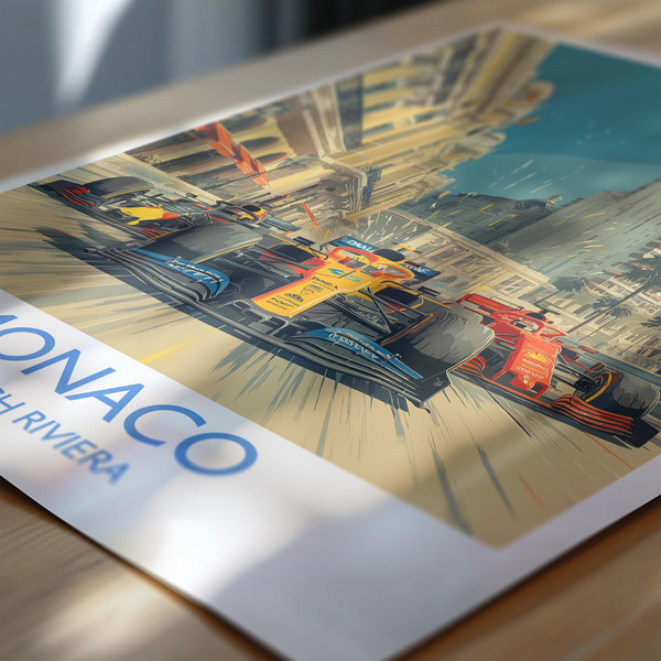 Monaco Travel Poster, Monaco Print, Monaco Motor Racing Grand Prix Gift Art, Monaco F1 Racing ArtPoster, Monaco Travel Wall Art