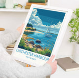 Chichester Harbour Travel Poster Wall Art, West Sussex Travel Print, English Countryside Art Gift, Wall Art Print NQ Media Designs