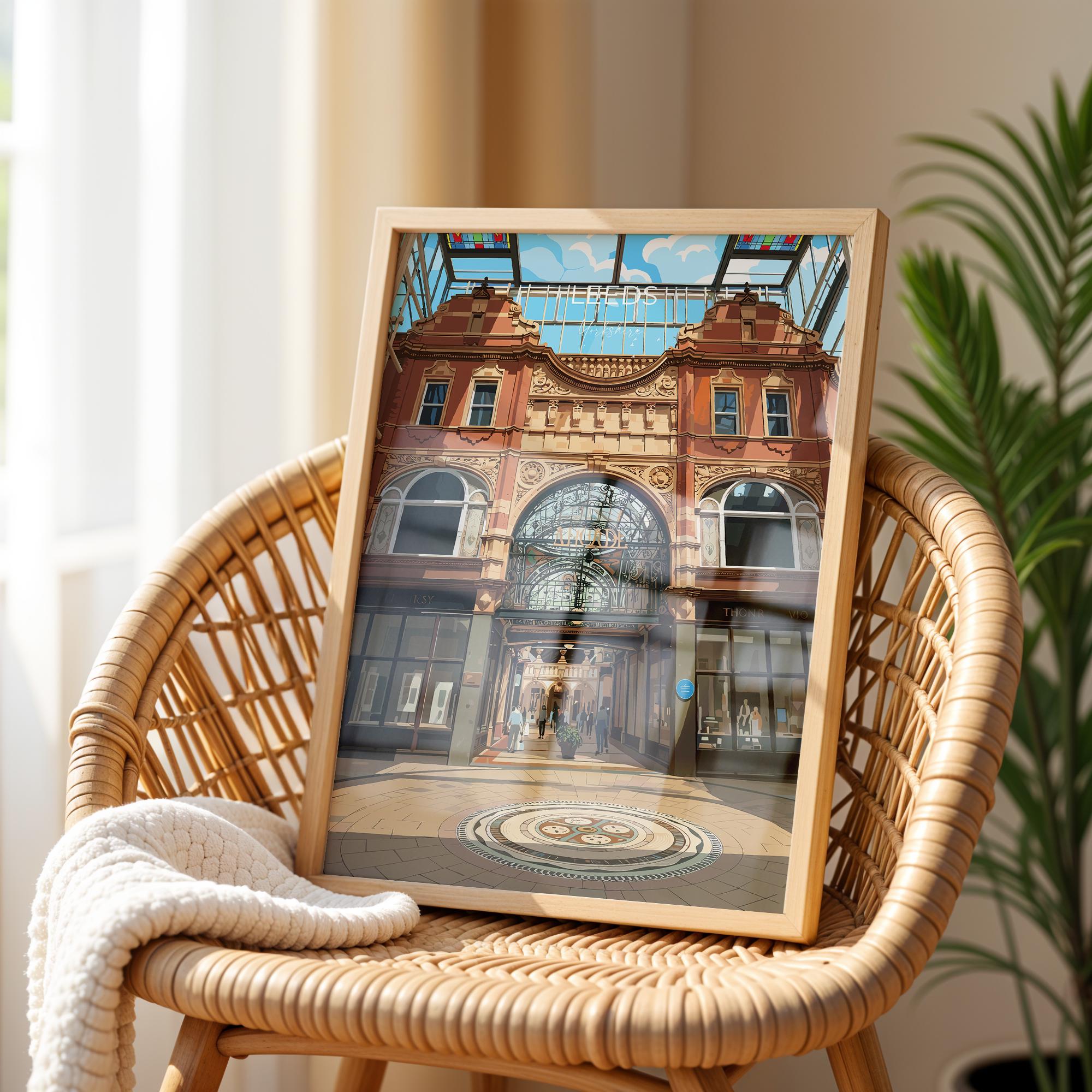 Leeds Travel Wall Art Poster, Travel Print of Leeds, West Yorkshire Wall Print, English City Art Gift NQ Media Designs