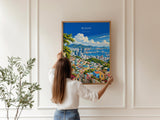 Busan Travel Poster, South Korea Wall Art, Gamcheon Village Print, Gwangan Bridge Poster, Busan Gift
