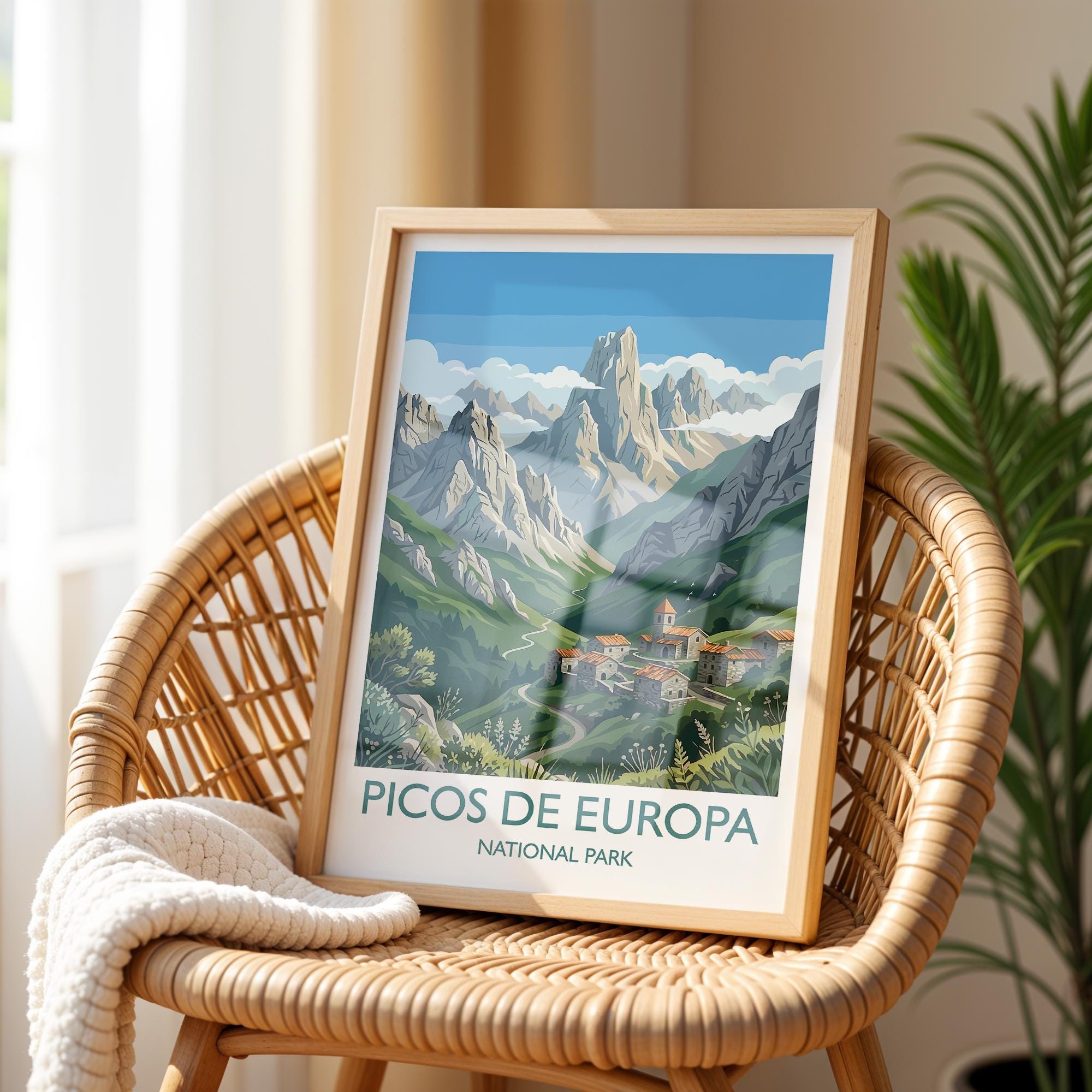 Picos De Europa National Park Travel Print Wall ArtTravel Poster of Picos De Europa, Spain Art Lovers Gift, Wall Art Print NQ Media Designs