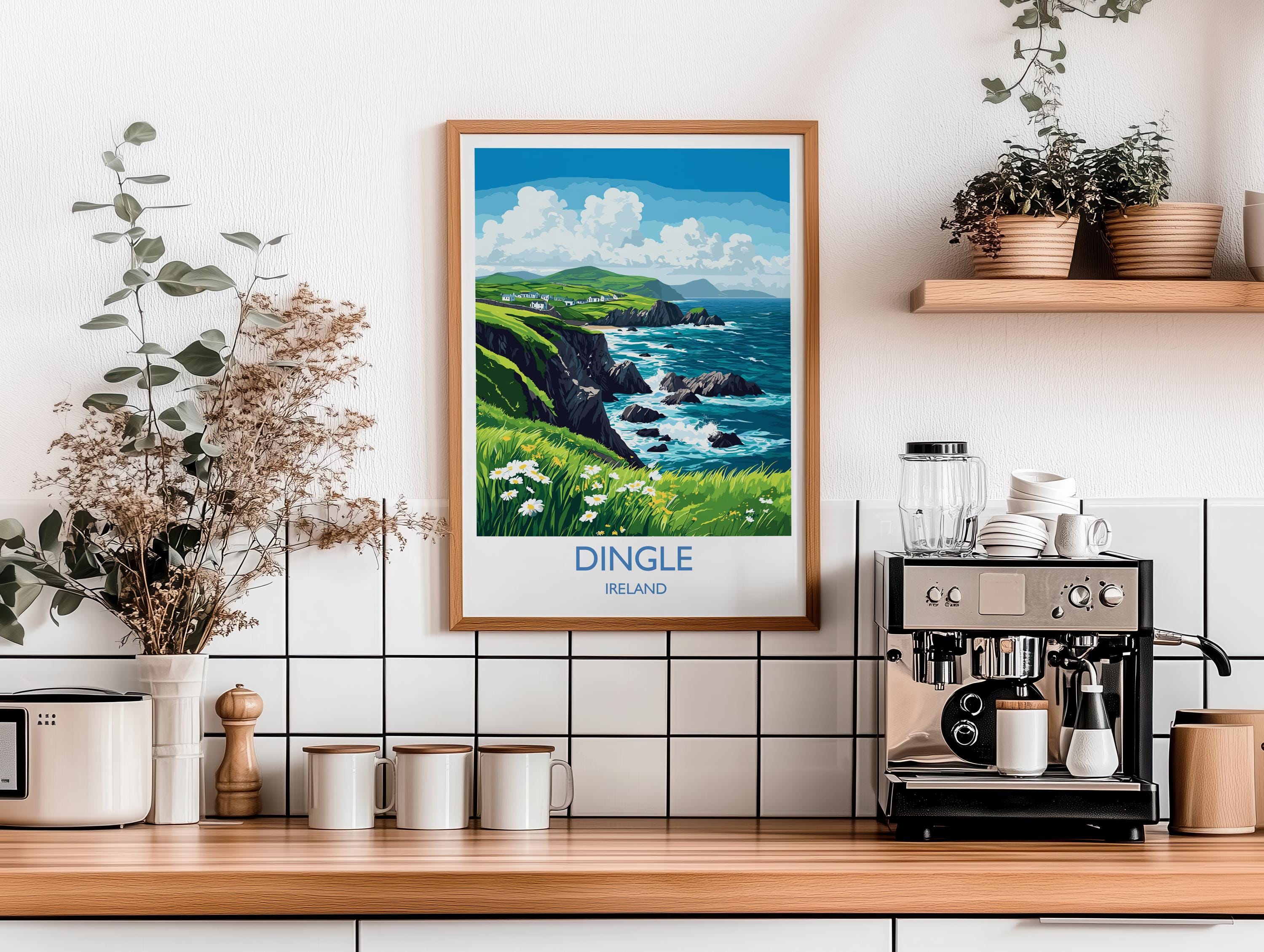 Dingle Poster, Travel Print of Dingle, County Kerry, Ireland Coast, Travel Wall Art Gift NQ Media Designs