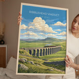 Ribblehead Viaduct Poster, Yorkshire Dales Wall Art, Settle Carlisle Railway Print, England Travel Poster, Ribblehead Gift