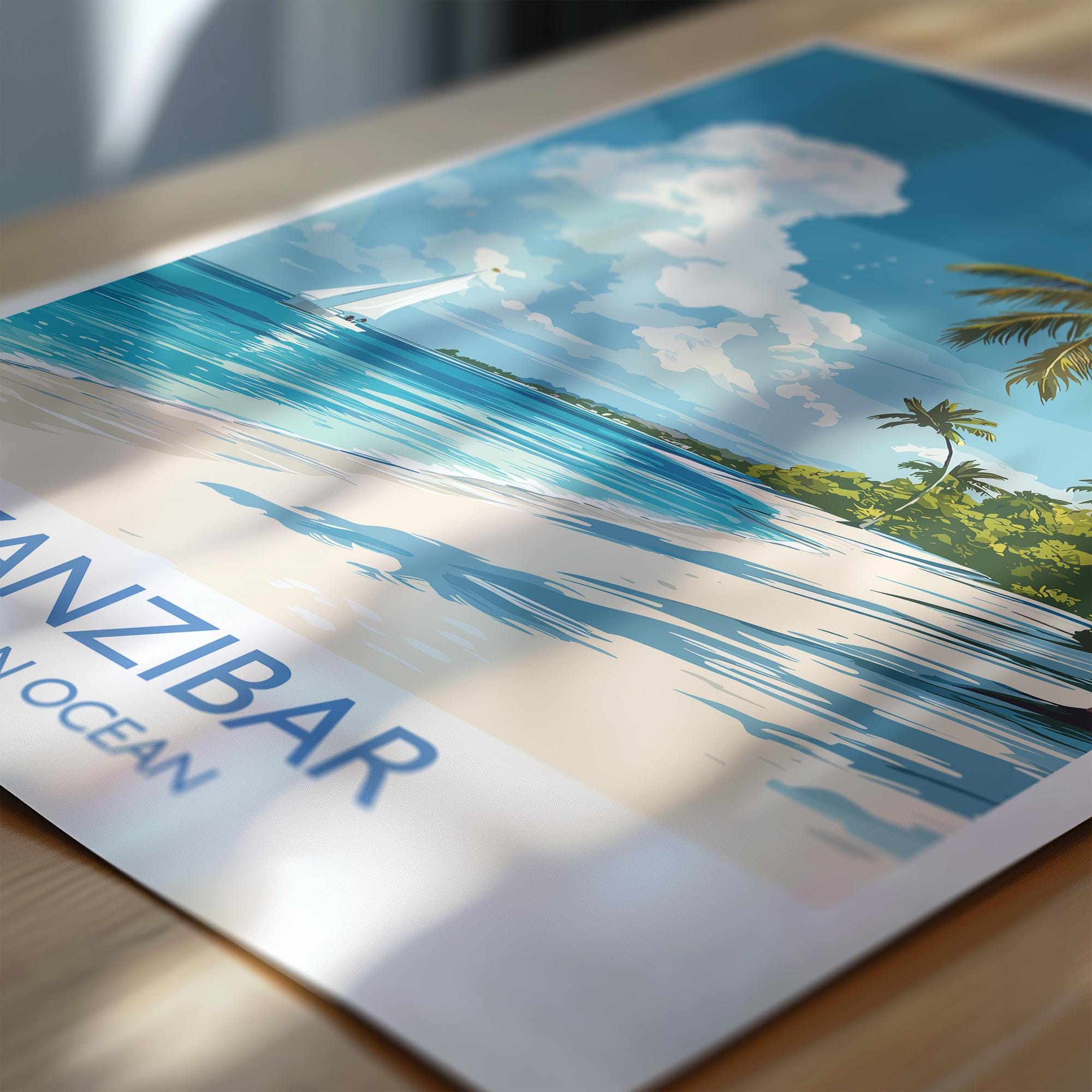 Zanzibar Travel Print, Travel Poster of Zanzibar, Indian Ocean Island Art, Zanzibar Wall Art Gift, NQ Media Designs