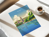 Truro Travel Poster, Travel Print of Truro, England, Cornwall Art, Truro Cathedral Art Lovers Gift, Wall Art Print NQ Media Designs
