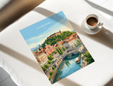 Ljubljana Slovenia Poster, Dragon Bridge Wall Art, Ljubljana Castle Print, Slovenia Travel Poster, Ljubljana Gift