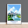 Nashville Travel Print Wall Art, Travel Poster of Nashville, Nashville Art Lovers Gift, Tennessee USA Art Gift