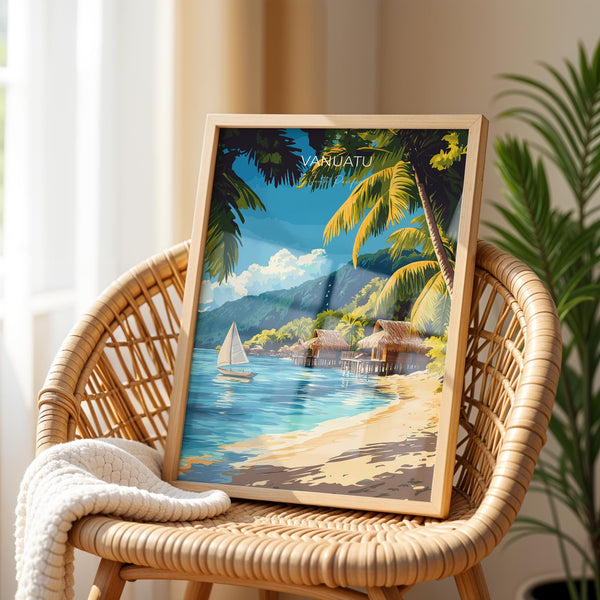 Vanuatu Travel Print Wall Art, Travel Poster of Vanuatu, South Pacific Islands Art Lovers Gift