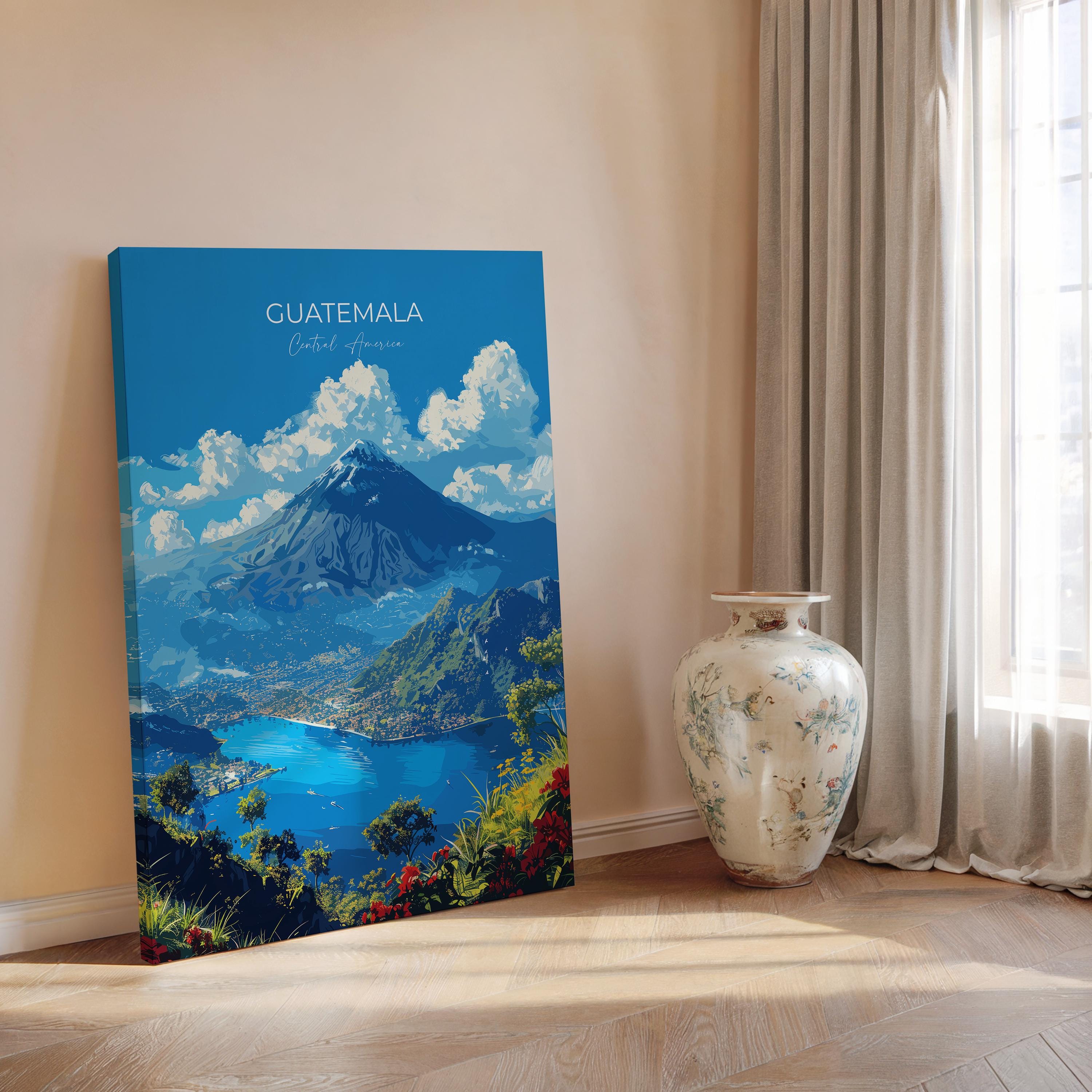 Guatemala Travel Poster, Travel Print of Guatemala, Central America Poster, Guatemala Wall Art Lovers Gift NQ Media Designs