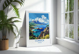 a picture of a tropical island with a view of the ocean