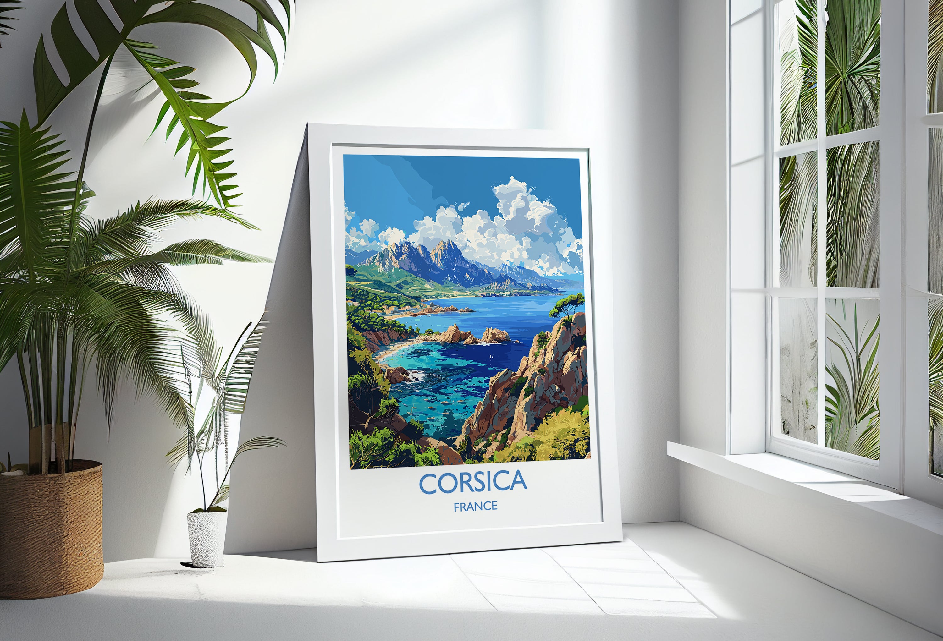 a picture of a tropical island with a view of the ocean