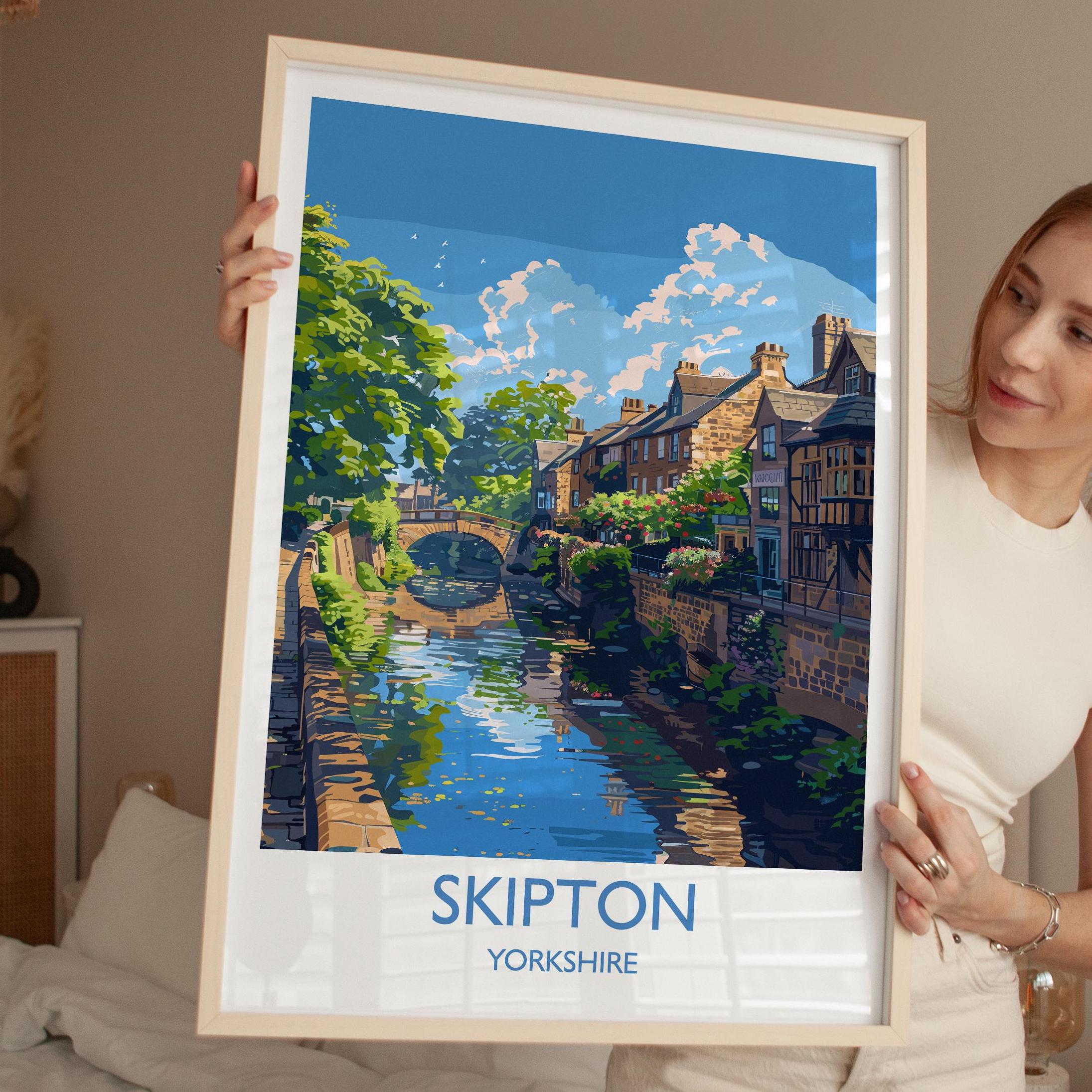 Skipton Travel Print Wall Art, Travel Poster of Skipton, Skipton Art Print, North Yorkshire Wall Print, Yorkshire Art Lovers Gift NQ Media Designs