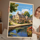 Bourton on the Water Travel Poster, Travel Print of Bourton on the water, England, Cotswolds Art, Cotswolds Gift, Wall Art Print NQ Media Designs