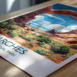 Arches National Park Travel Poster Wall Art, Travel Print of Arches, National Park Art Lovers Gift, Utah, USA, Travel Wall Art Gift NQ Media Designs