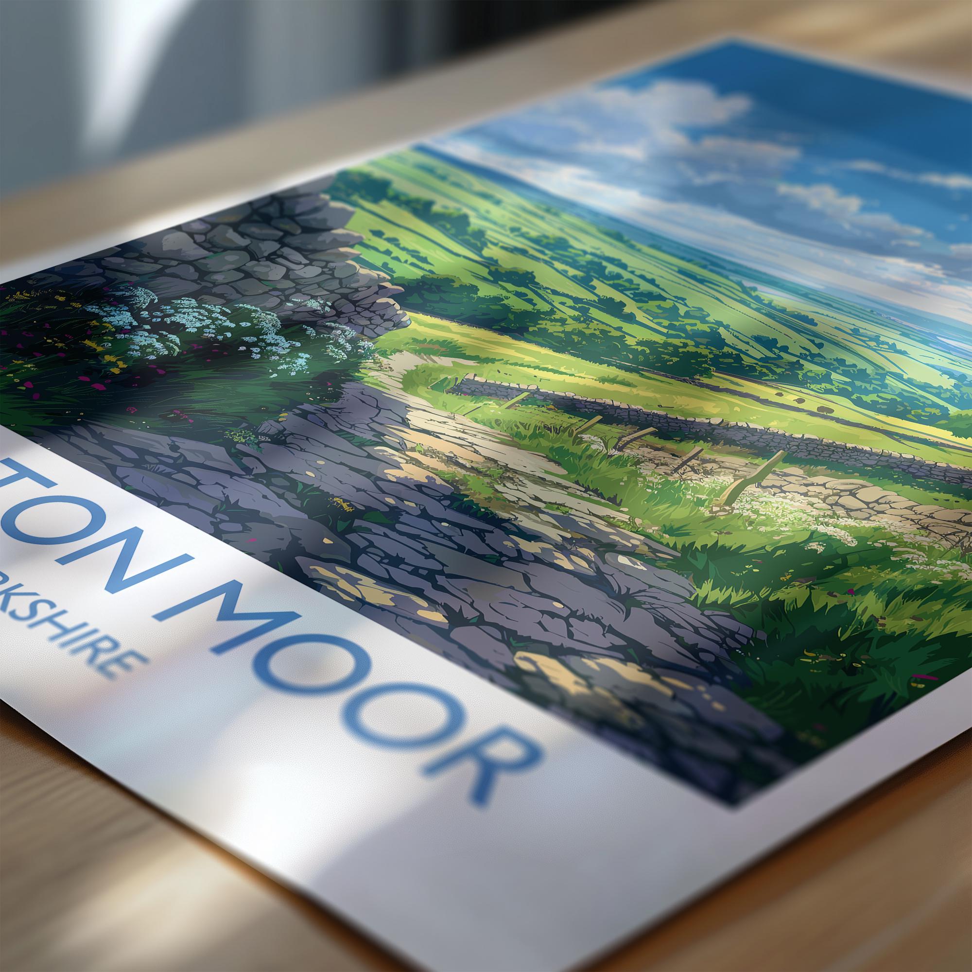 Skipton Moor Travel Print Wall Art, Travel Poster of Skipton Moor, Skipton Art Print, North Yorkshire Wall Print, Yorkshire Art Lovers Gift NQ Media Designs