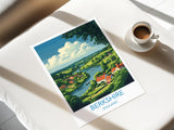 Berkshire Travel Poster Wall Art, Berkshire Travel Print, English Countryside Art Gift, Wall Art Print NQ Media Designs