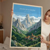 Picos De Europa National Park Travel Poster Wall ArtTravel Print of Picos De Europa, Spain Art Lovers Gift, Wall Art Print