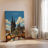 Cologne Christmas Market Travel Poster | Rhineland, Germany Wall Art