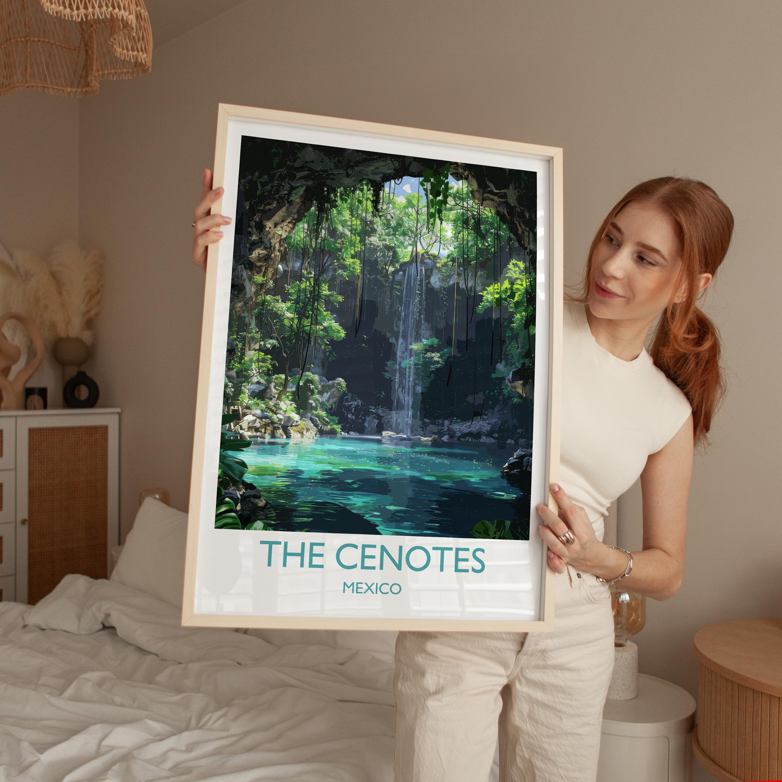 Cenotes of Yucatan Travel Print, Mexico Travel Print Collection, Travel Wall Art, Cenotes Art Print Gift, Yucatan Art NQ Media Designs