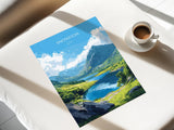 Snowdon Travel Poster Wall Art, Snowdon Travel Print, Wales, Welsh Art, Snowdonia Art lovers Gift, Wall Art Print NQ Media Designs