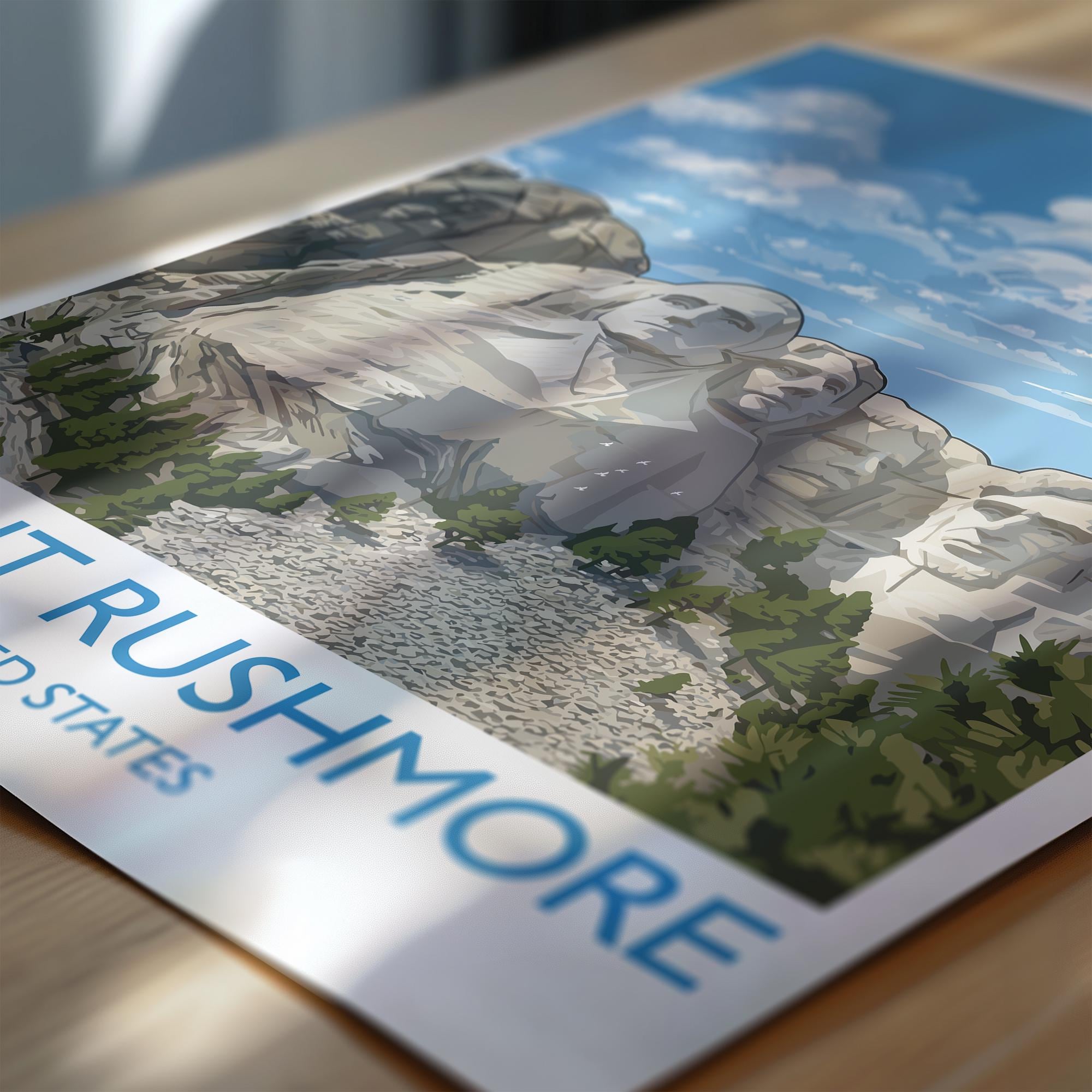 Mount Rushmore Print, South Dakota Art Gift, National Memorial Wall Art, Travel Poster NQ Media Designs