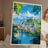 Salzburg Wall Art Travel Print, Travel Poster of Salzburg, City Poster, Salzburg Art Gift, Austria Art Travel Lovers Gift NQ Media Designs