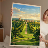 Windsor Great Park Poster, Long Walk Wall Art, Windsor Castle Print, Berkshire Travel Poster, Windsor Gift