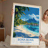 Bora Bora Travel Poster Wall Art, Travel Print of Bora Bora, French Polynesia, South Pacific Islands Art Lovers Gift