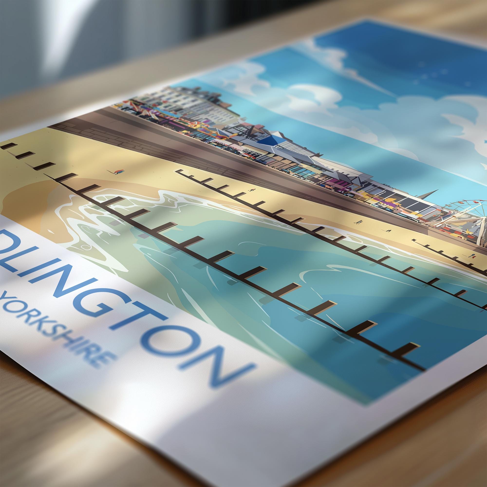 Bridlington Travel Print, Travel Poster of Bridlington, Yorkshire Gift, England, North Yorkshire Art, Bridlington Gift, Wall Art Print NQ Media Designs