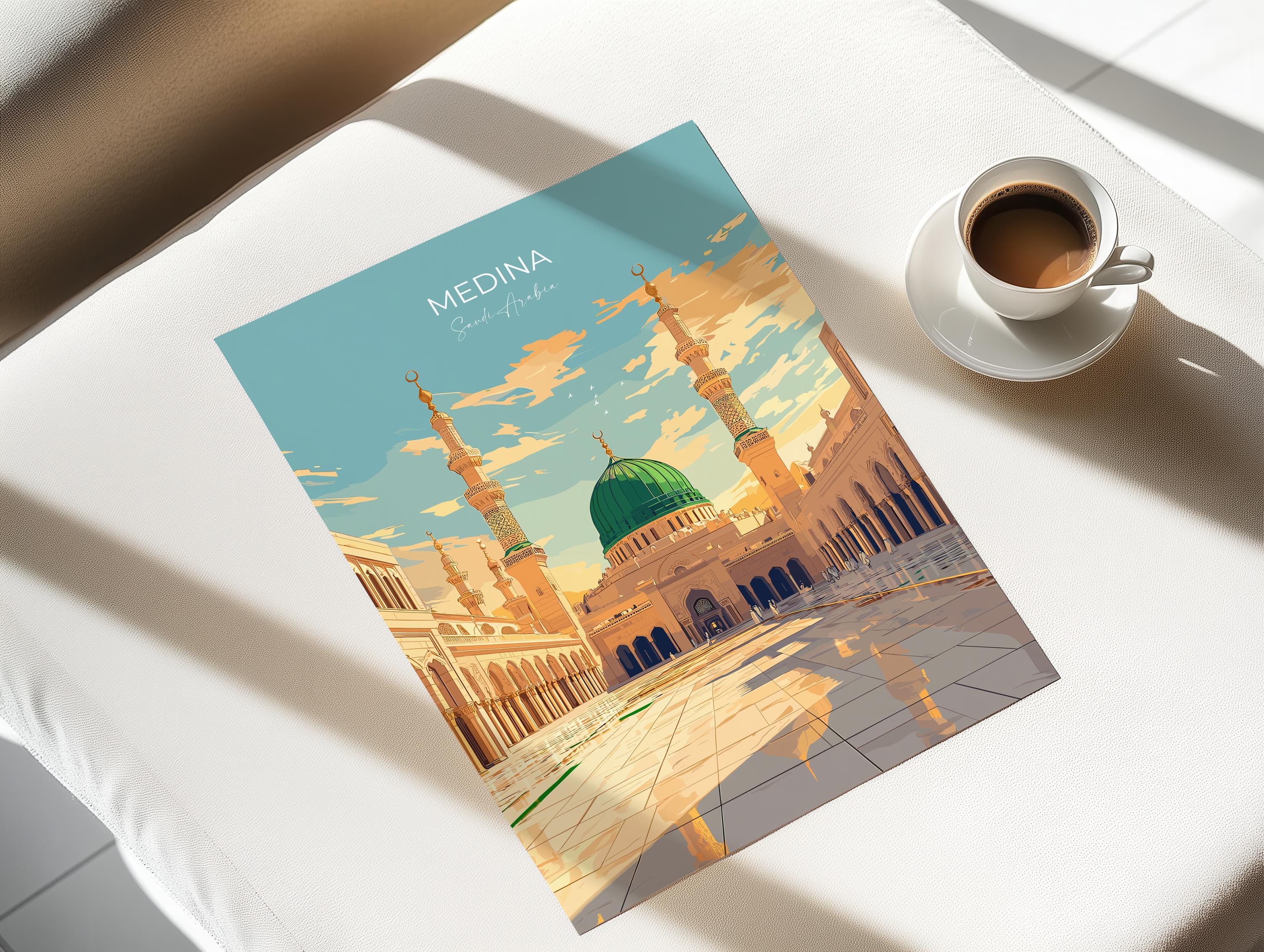 Medina Print Wall Art, Medina Travel Poster, Saudi Arabia Wall Art Gift, Medina Art Lovers Gift, Travel Wall Decor NQ Media Designs