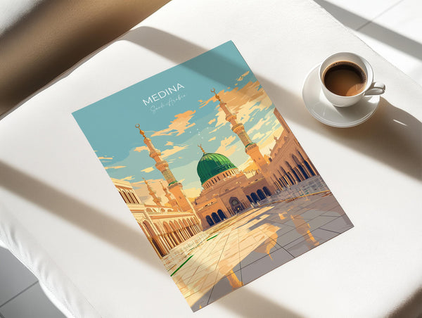 Medina Print Wall Art, Medina Travel Poster, Saudi Arabia Wall Art Gift, Medina Art Lovers Gift, Travel Wall Decor