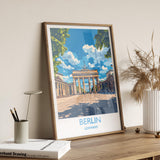 Berlin Travel Print Wall Art, Travel Poster of Berlin, Brandenburg Gate, Berlin Art Lovers Gift, Germany Art Gift NQ Media Designs