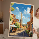 Chichester Travel Print Wall Art, West Sussex Travel Poster, English Countryside Art Gift, Wall Art Print NQ Media Designs