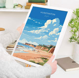 Hunstanton Beach Travel Poster, Travel Print of Hunstanton Beach, Norfolk, England, Norfolk Art, Norfolk Gift, Wall Art Print NQ Media Designs