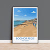 Bognor Regis Travel Poster Wall Art, Travel Print of Bognor Regis, West Sussex, English Seaside Town Art, England Art Gift NQ Media Designs