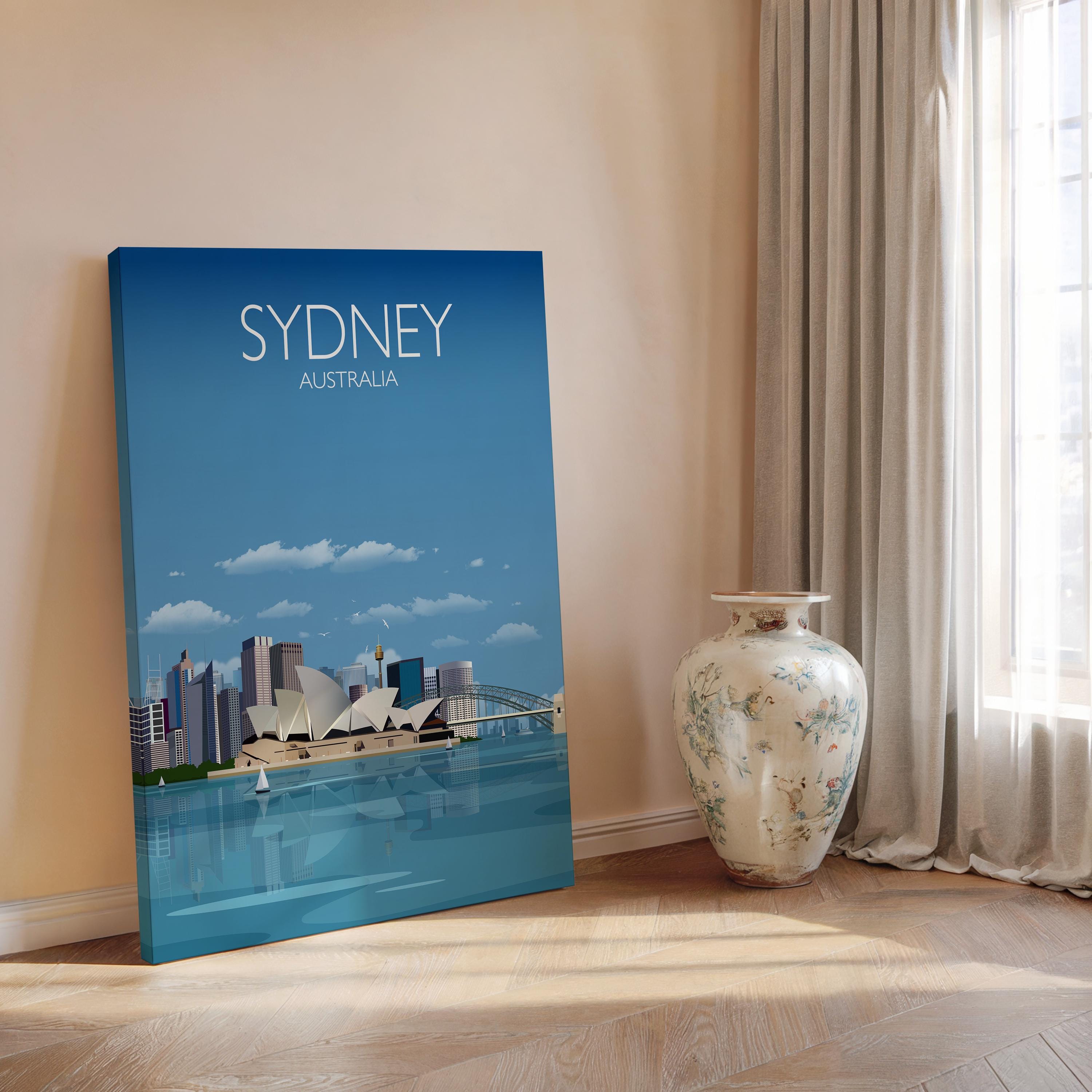 Sydney Travel Poster, Travel Print of Sydney, Sydney Harbour Bridge, Sydney Opera House, Australia Travel Art Lovers Gift NQ Media Designs
