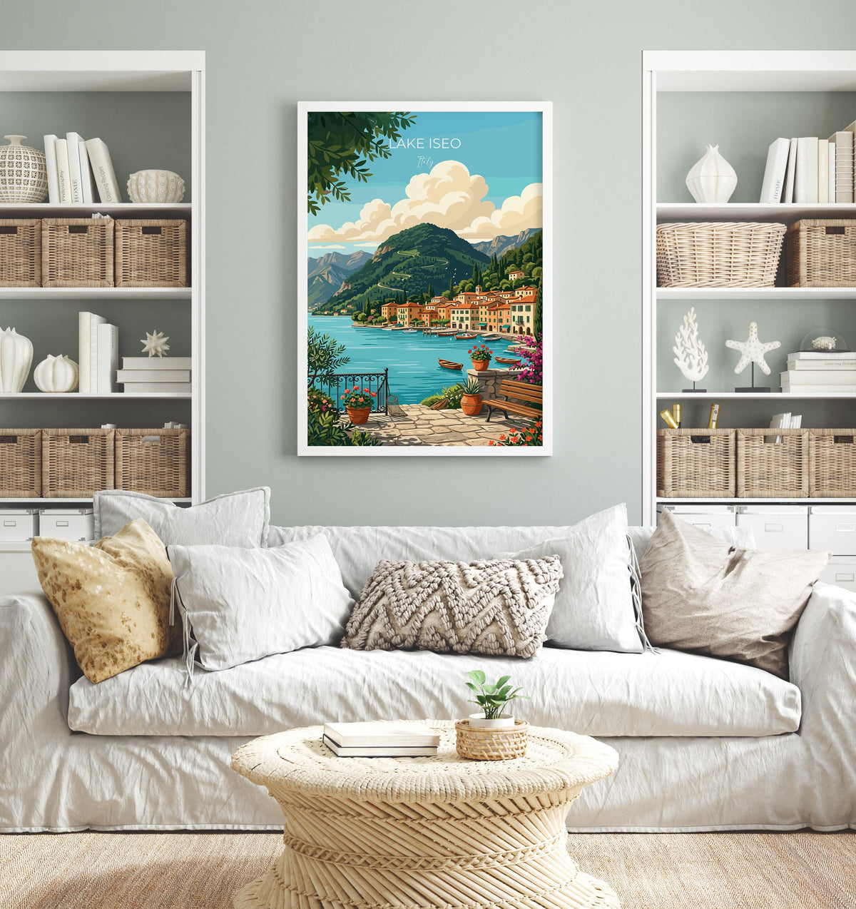 Lake Iseo Travel Poster | Italian Lakes, Italy Wall Art