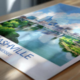 Nashville Travel Print Wall Art, Travel Poster of Nashville, Nashville Art Lovers Gift, Tennessee USA Art Gift NQ Media Designs