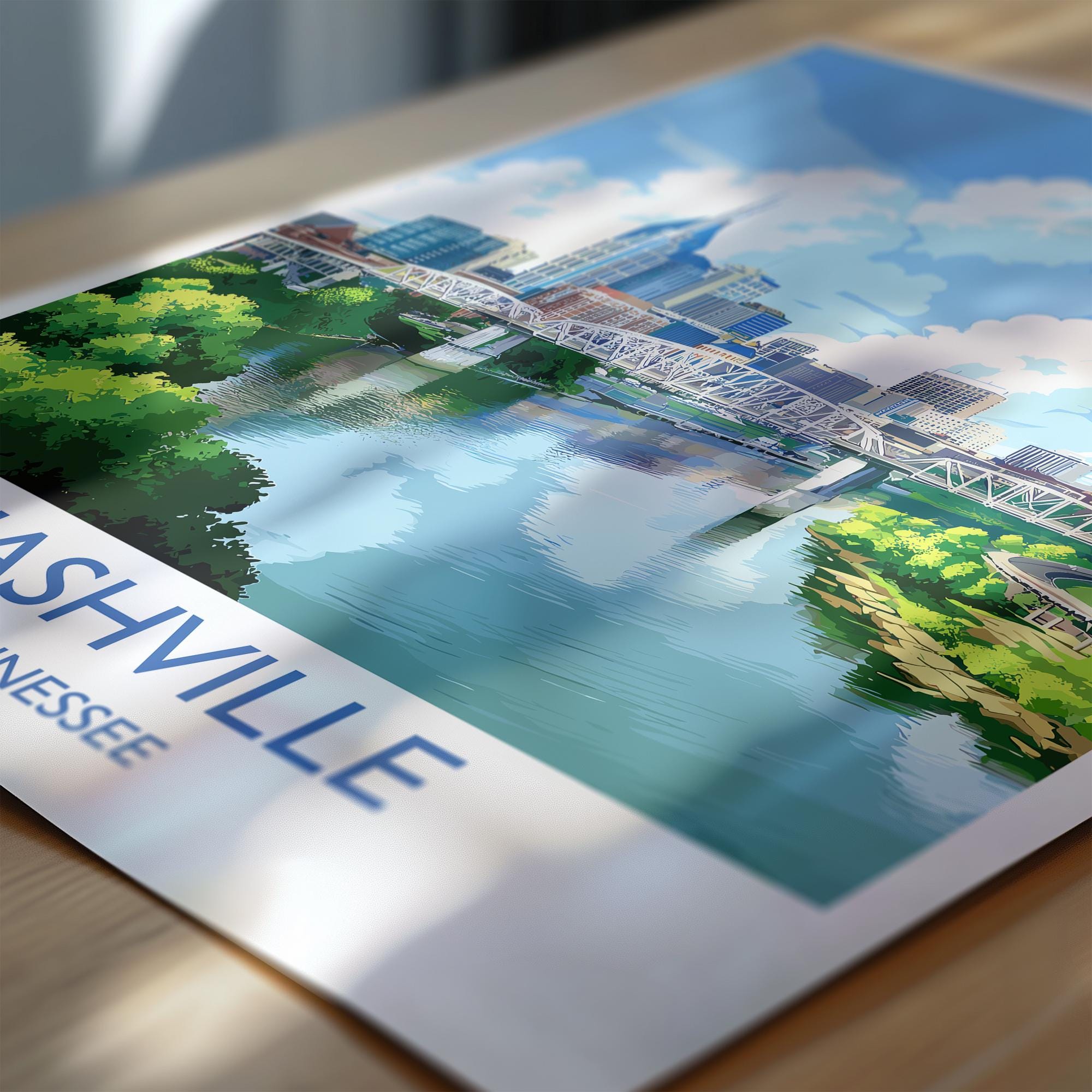 Nashville Travel Print Wall Art, Travel Poster of Nashville, Nashville Art Lovers Gift, Tennessee USA Art Gift NQ Media Designs
