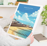 Bridlington Travel Poster, Travel Print of Bridlington, Yorkshire Gift, England, North Yorkshire Art, Bridlington Gift, Wall Art Print NQ Media Designs