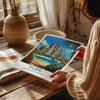 Dubai Travel Print, Travel Poster of Dubai, Palm Jumeirah Dubai Art lovers Gift, UAE Wall Art Gift