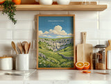 Malham Cove Poster, Yorkshire Dales Wall Art, North Yorkshire Print, England Travel Poster, Malham Gift
