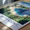 Lulworth Cove Travel Print, Travel Poster of Lulworth Cove, England, Dorset Coast Art, Dorset Gift, Wall Art Print